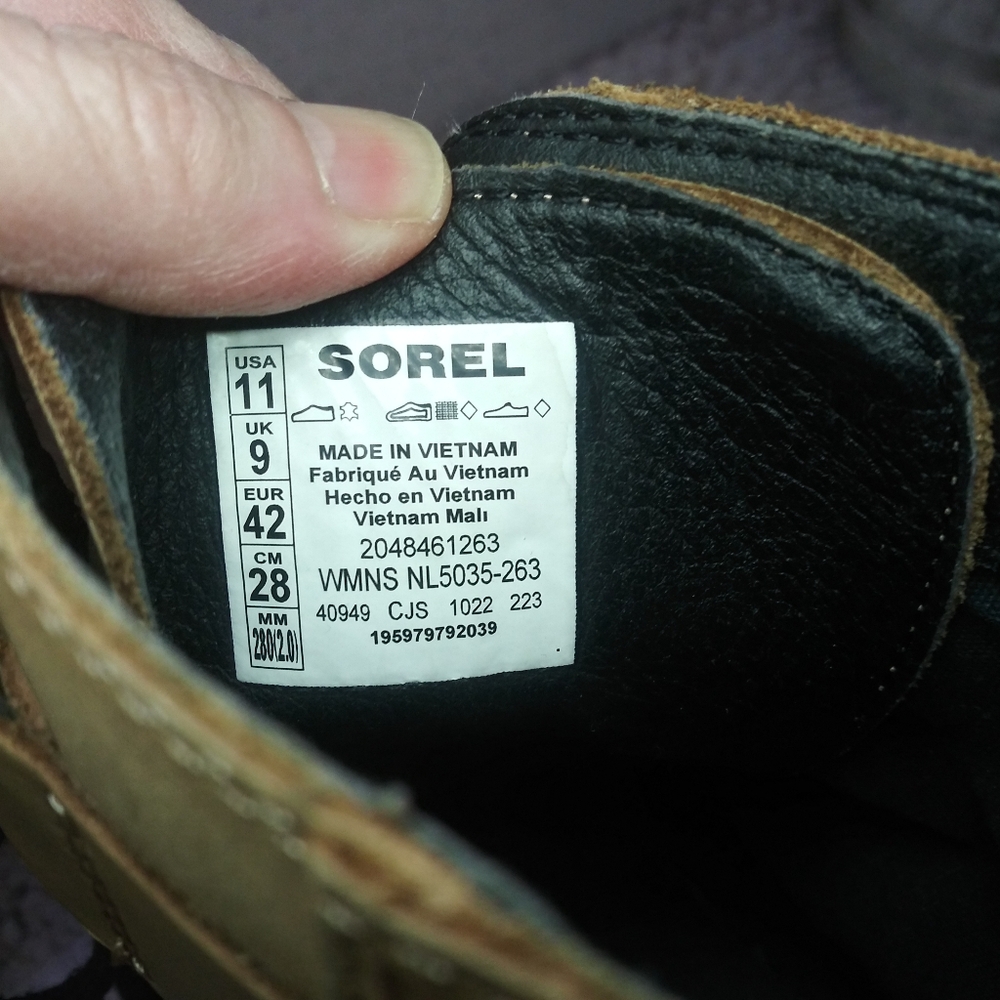 Sorel Joan Now Caribou Buff & Black Color Waterproof Leather Lace-Up Boots - Picture 9 of 12